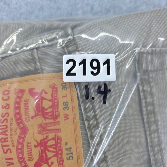 Levi Strauss & Co 514 Jeans Men's 38 X 30 Khaki Beige Straight Fit Durable Denim - Picture 14 of 14